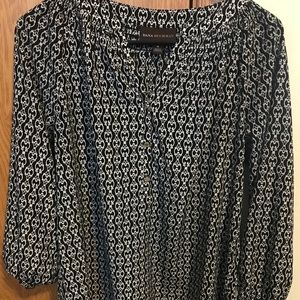 Patterned 3/4 sleeve blouse